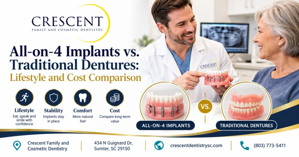 All-on-4 Implants vs. Traditional Dentures: Lifestyle and Cost Comparison