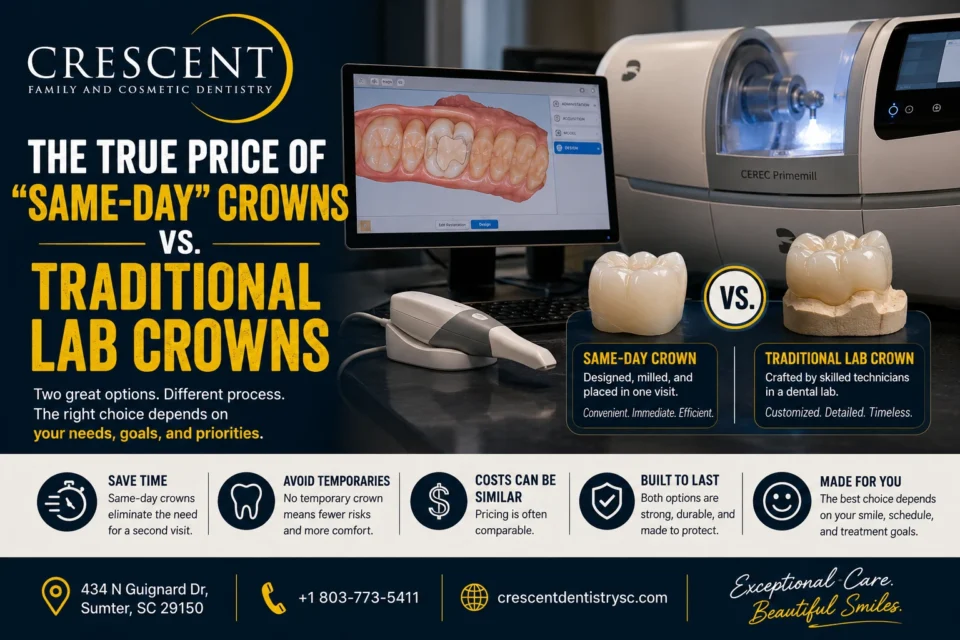 Same-day Crown vs. traditional Lab Crowns