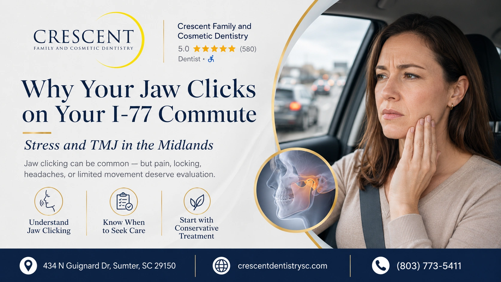 Why Your Jaw Clicks on Your I-77 Commute: Stress and TMJ in the Midlands